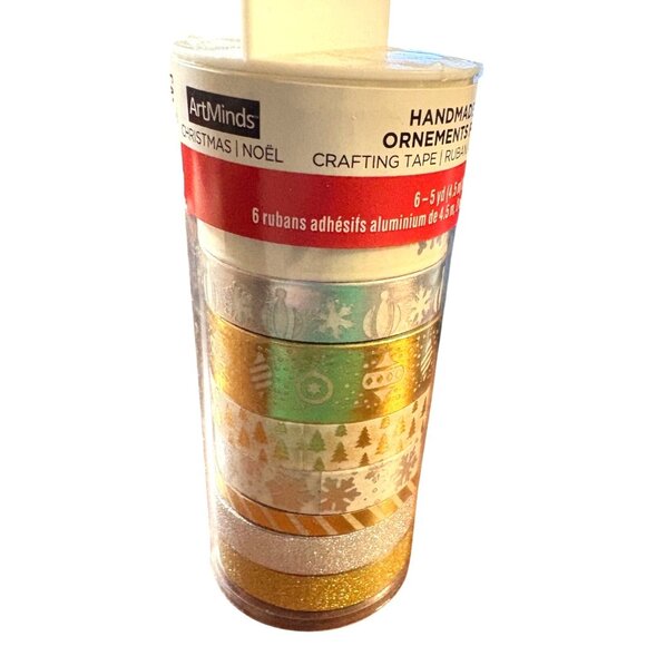ArtMinds Christmas-Themed Washi Tape 6 Rolls For Decorative Crafts Scrapbooking - Picture 4 of 6